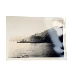 Vtg Catalina Island Casino Original Monochrome Photography Found Snapshot 1940s
